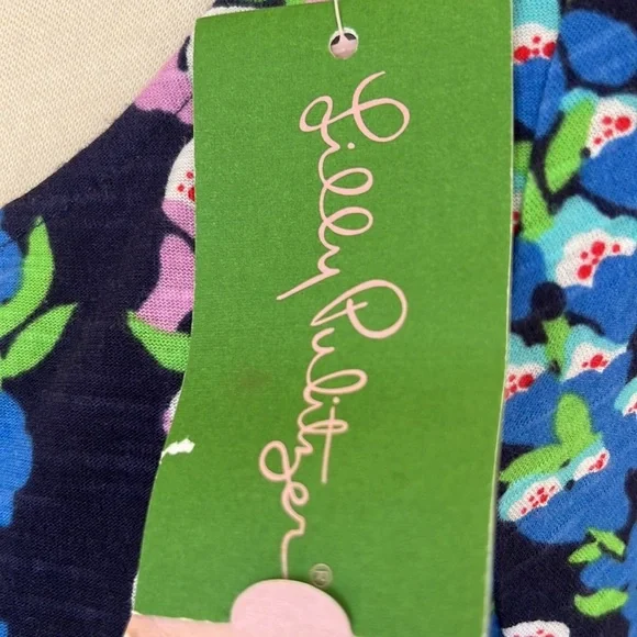 New! LILLY PULITZER size M navy floral somerset dress